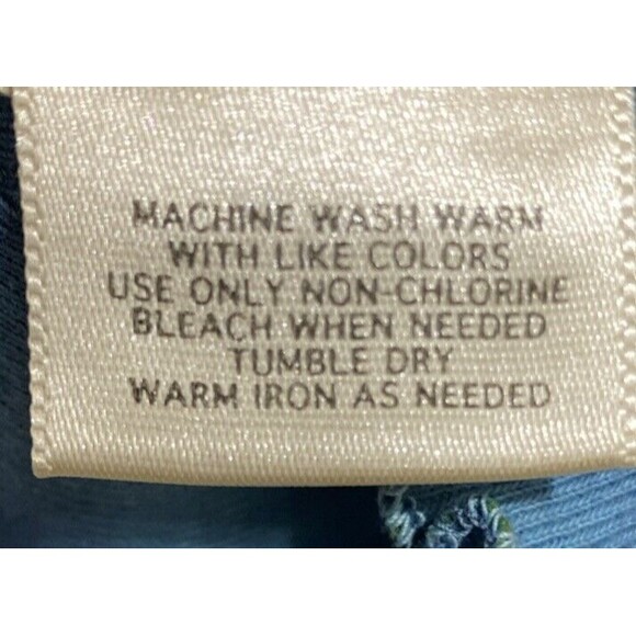 Vtg St Johns Bay Crop Top Women Size M Floral Lace Watercolor Print 3/4 Sleeve - Picture 7 of 8